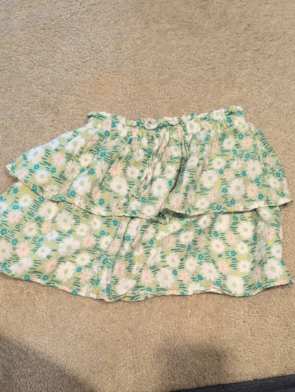 Cat & Jack Mint Green Floral Ruffle Skirt
